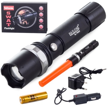 LATARKA TAKTYCZNA BAILONG DIODA LED ZOOM CREE XP-E WOJSKOWA SZPERACZ