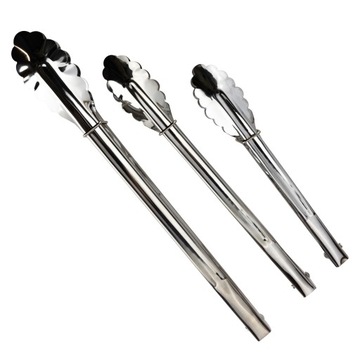 3x КУХОННЫЕ ЩИПЦЫ, ЩИПЦЫ ДЛЯ ГРИЛЯ, МЕТАЛЛ, СТАЛЬНАЯ РЕШЕТКА, ДЛИННЫЕ, 3 шт.