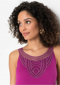 TOP Z KORONKĄ NA DEKOLCIE Bonprix WW 54