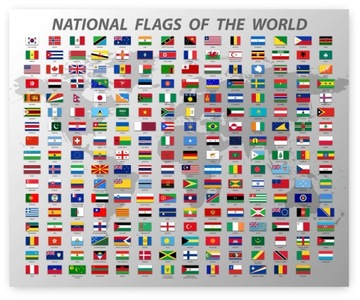 WORLD FLAGS FLAGI PAŃSTW plakat 85x70cm obraz #231