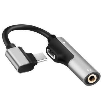 ADAPTER USB-C + JACK 3,5 ŁADOWANIE + SŁUCHAWKI AUX