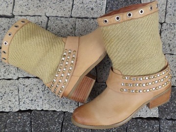 Ковбойские сапоги BIBBA Ботильоны КОЖА+ЛЕН для ИНДИВИДУАЛИСТА Лето