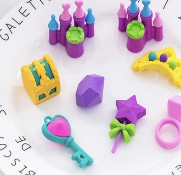 Ластики для стирания, размазывания, школы ПРИНЦЕССА, набор ластиков, СОКРОВИЩА Принцессы