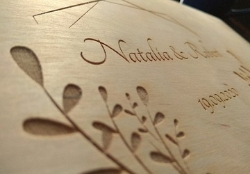 MDK Album Ślubny Drewniany Grawer A4 30ark prezent