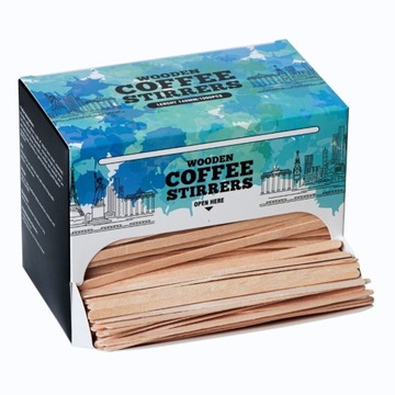 Mieszadełka drewniane jednorazowe ekologiczne 14cm w pudełku BOX 1000sztuk