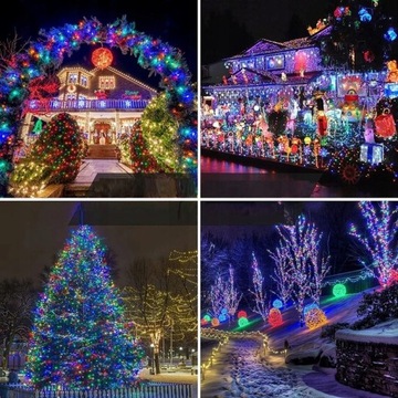 1000 светодиодных ламп рождественских деревьев, внешние и внутренние красочные мульти