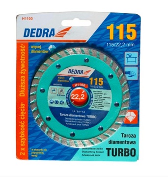 TARCZA TNĄCA DIAMENTOWA 115x22,2 GLAZURA DEDRA H1100