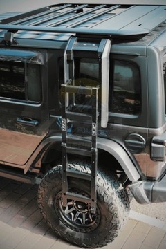 Bagażnik Dachowy aluminiowy z drabinką 160x140 cm 300 kg Jeep Wrangler JL