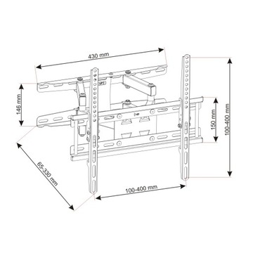 ПРОЧНОЕ РЕГУЛИРУЕМОЕ НАСТЕННОЕ КРЕПЛЕНИЕ ДЛЯ ТЕЛЕВИЗОРА