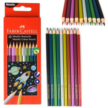 Kredki metaliczne FABER-CASTELL 10 kolorów