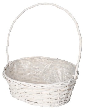 БОЛЬШАЯ ПРОЧНАЯ ПЛЕТЕНАЯ КОРЗИНА, БЕЛЫЕ ПОДАРОЧНЫЕ КОРЗИНЫ