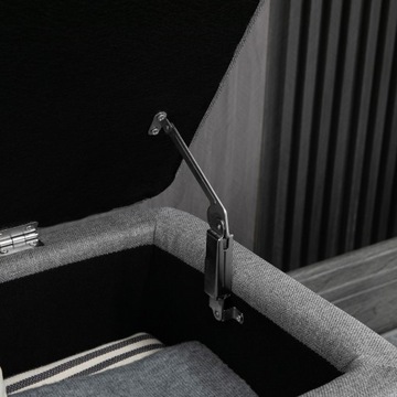 Скамья с ящиком для хранения, обивка серая, 102x40x44см