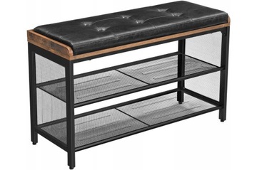 Szafka na buty z siedziskiem Songmics 80 x 48 x 30 cm czarny