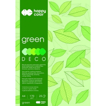 HAPPY COLOR Blok Deco Green Dekoracyjny A4 170g