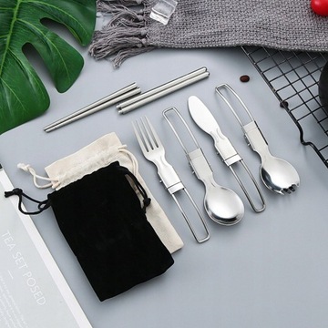 Складная вилка Spork, палочки для еды с футляром