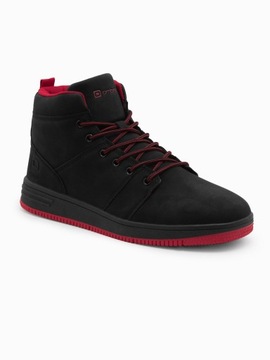 Buty męskie ocieplane sneakersy za kostkę czarne V2 OM-FOSH-0123 40