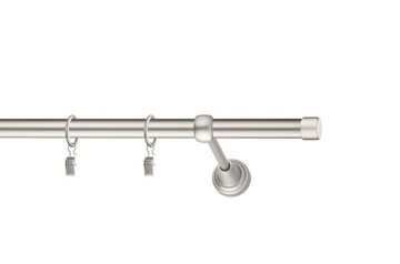 Karnisz metalowy pojedynczy Chrom Mat 140 cm 19mm Luna rózne wzory