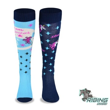 Гольфы SJBW для верховой езды – синие единороги