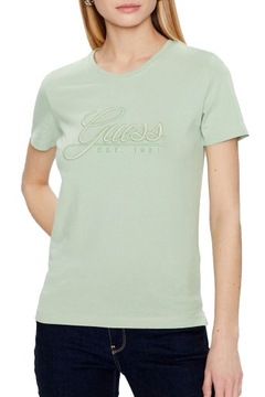 GUESS T-Shirt damski Script W3GI36 I3Z14 Zielony M
