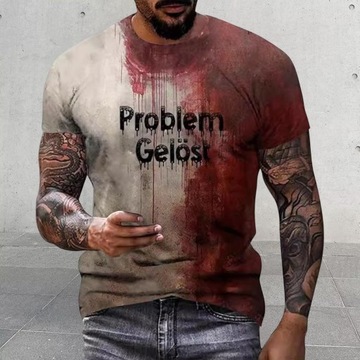 Хэллоуин футболка мужская повседневная блузка с круглым вырезом всплеск крови