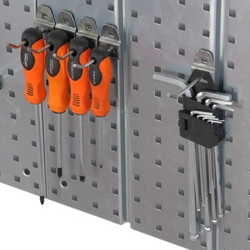 Доска для инструментов металлическая 1560 х 713 мм, настенная, 7 лотков, мастерская, гараж