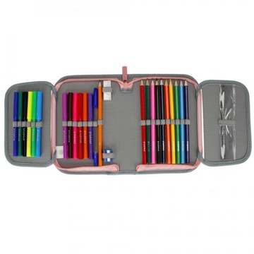 Футляр для карандашей с двойной заклейкой и приспособлениями для девочки