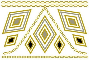 TYMCZASOWY TATUAŻ BOHO METALICZNY ZŁOTY FLASH
