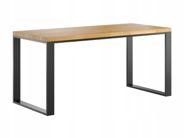 BIURKO LOFT DĘBOWE 160X80 CM NOWOCZESNE METALOWE NOGI SOLIDNE
