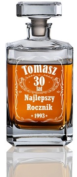 KARAFKA Z GRAWEREM DO WHISKY URODZINY ŚLUB