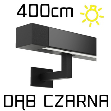 Poręcz drewniana CZARNA z oświetleniem LED 400cm