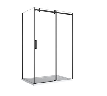 KABINA PRYSZNICOWA 100x80 BLACK PROSTOKĄTNA DRZWI PRZESUWNE 8MM ESG SEVANTE