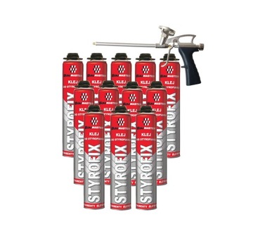 Klej do styropianu w piance xps eps 12szt pistolet