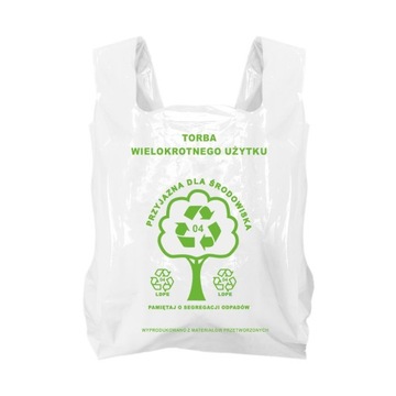 REKLAMÓWKI MOCNE GRUBE TORBY NA ZAKUPY LDPE 50 SZT