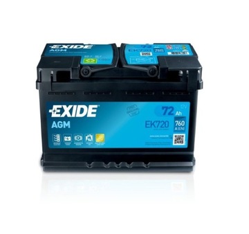 АККУМУЛЯТОР EXIDE 12V 72AH/760A ПРАВАЯ+ 