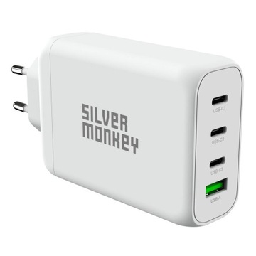 Ładowarka Silver Monkey GaN 130W USB-C + USB 3.0