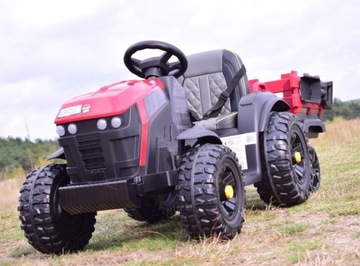 БОЛЬШОЙ АККУМУЛЯТОРНЫЙ ТРАКТОР С ПРИЦЕПОМ + КОЛЕСА ДИСТАНЦИОННОГО УПРАВЛЕНИЯ КОЖА ИЗ ЭВА САПЕРКИ
