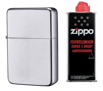 Zestaw Zapalniczka benzynowa srebrna benzyna Zippo 125ml