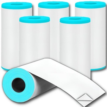5x ROLEK PAPIER TERMICZNY SAMOPRZYLEPNY DO DRUKUŚ ROLKI WKŁADY 5 ROLEK