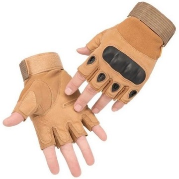 RĘKAWICE TAKTYCZNE RĘKAWICZKI ROWEROWE BEZ PALCÓW MILITARNE WOJSKOWE XL