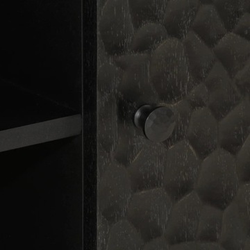 Szafka pod telewizor, czarna, 80x31x46 cm, lite drewno mango