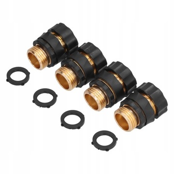 4шт. Быстрый соединитель для садового шланга, латунь