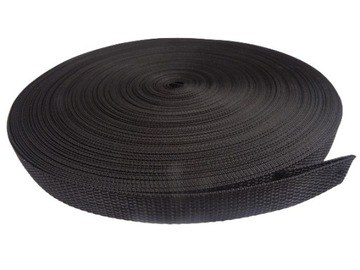 TAŚMA NOŚNA 10 mm CZARNA PARCIANA 1,3 mm 1 METR