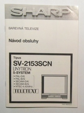 TELEWIZOR SHARP SV-2153SCN - INSTRUKCJA OBSŁUGI