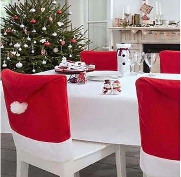 Рождественский чехол на стул RED SANTA HAT