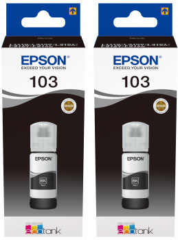 Zestaw DWÓCH tuszy EPSON 103 czarny ET103 65ml