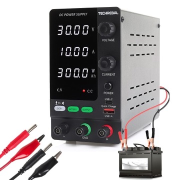 ZASILACZ LABORATORYJNY TECHREBAL SPPS-C3010C 30V 10A ŁADOWANIE AKUMULATORÓW