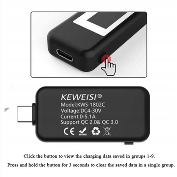 Тестер тока и напряжения USB C