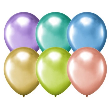 Balony lateksowe mix kolorów chrom urodzinowe imprezowe duże 10 szt.