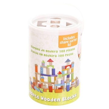 Деревянные кубики Ecotoys, цветной сортер, 100 шт.