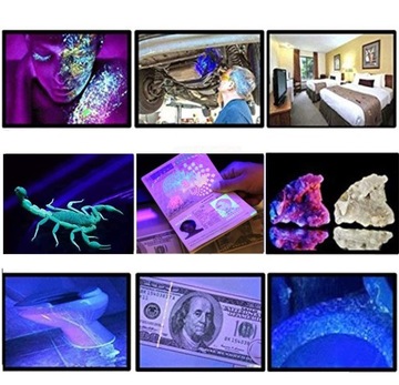 УФ СВЕТОДИОДНЫЙ ФОНАРИК УЛЬТРАФИОЛЕТОВАЯ ЯНТАРНАЯ ЛАМПА 395NM + ОЧКИ